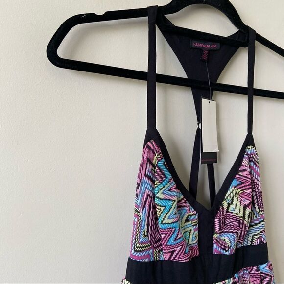 Material Girl-Abstract T-Back High Low Dress - Picture 4 of 11